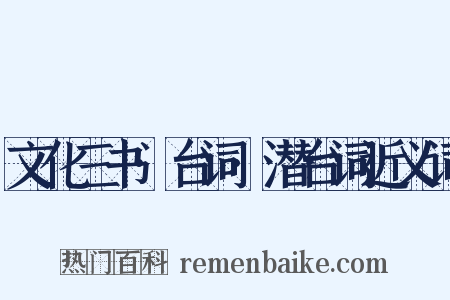 文化三书·台词·潜台词近义词是什么意思的图片